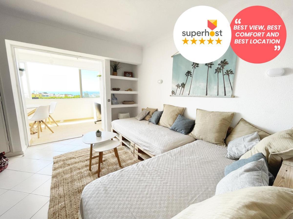 Panoramic Seaview - 2 Bedroom, Main Ave, 15 Min Walk Beach, Workspace Albufeira Kültér fotó